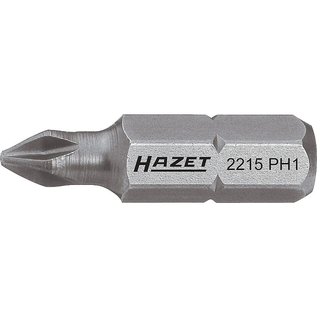 HAZET Bit 2215-PH1 ∙ 1/4 palce (6,3 mm) šestihran masivní ∙ Křížový profil PH ∙ Velikost PH1