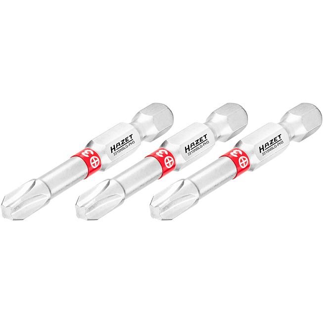 HAZET Bit 2215NSLG-PH3/3 ∙ 1/4 palce (6,3 mm) šestihran masivní ∙ Křížový profil PH ∙ 3-dílný ∙ Velikost PH3