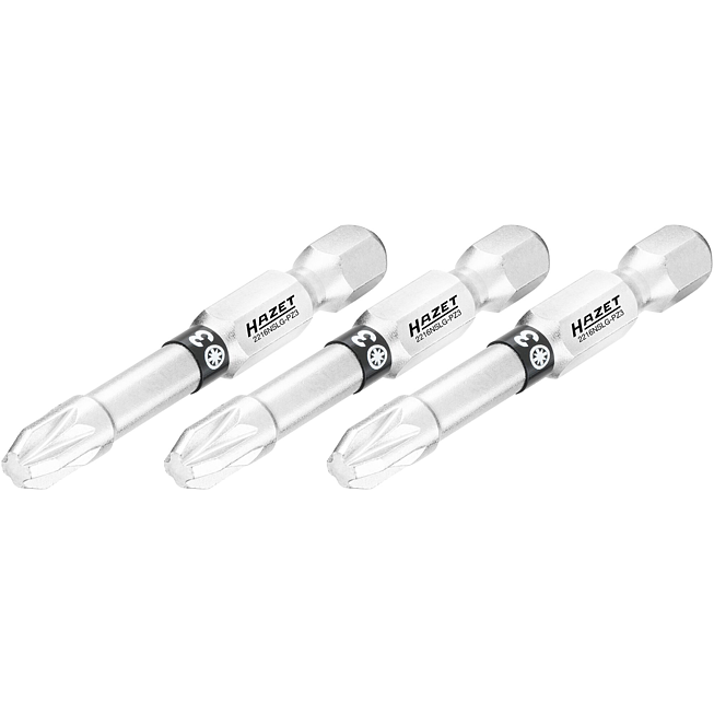HAZET Bit 2216NSLG-PZ3/3 ∙ 1/4 palce (6,3 mm) šestihran masivní ∙ Profil Pozidriv PZ ∙ 3-dílný ∙ Velikost PZ3