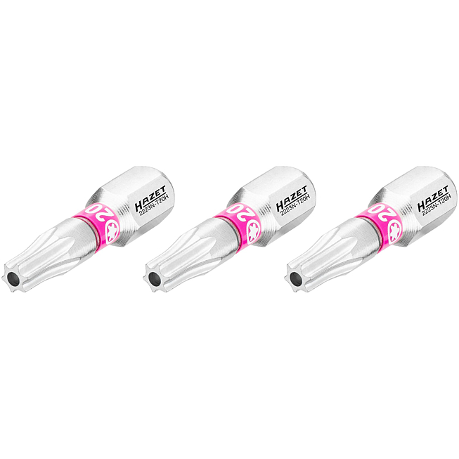 HAZET Bit 2223N-T20H/3 ∙ 1/4 palce (6,3 mm) šestihran masivní ∙ Profil Tamper Resistant TORX® ∙ 3-dílný ∙ Velikost T20H