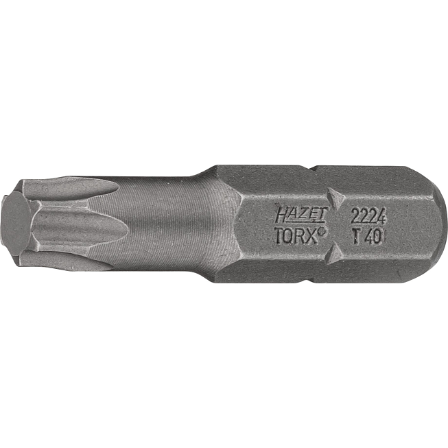 HAZET Bit 2224-T40 ∙ 5/16 palce (8 mm) &scaron;estihran masivn&iacute; ∙ Vnitřn&iacute; profil TORX&reg; ∙ Velikost T40