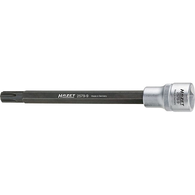 HAZET Nástrčná hlavice pro hlavu válce 2579-9 ∙ 1/2 palce (12,5 mm) čtyřhran dutý ∙ Profil Polydrive ∙ 168 mm