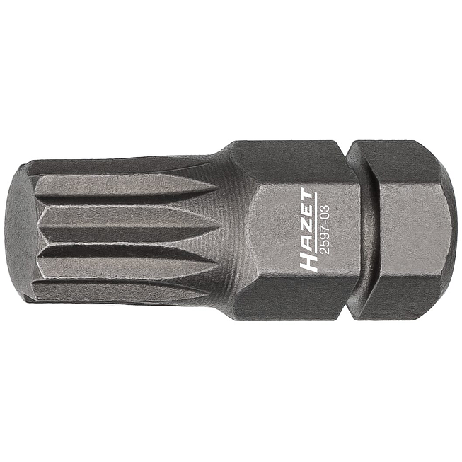 HAZET Bit 2597-03 ∙ 5/16 palce (8 mm) šestihran masivní ∙ Vnitřní ozubený profil XZN ∙ Velikost M8