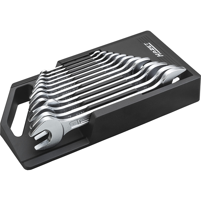 HAZET Sada oboustranných plochých klíčů 450N/12NRS ∙ Profil vnější šestihran ∙ 12-dílný ∙ 6 x 7 – 30 x 32