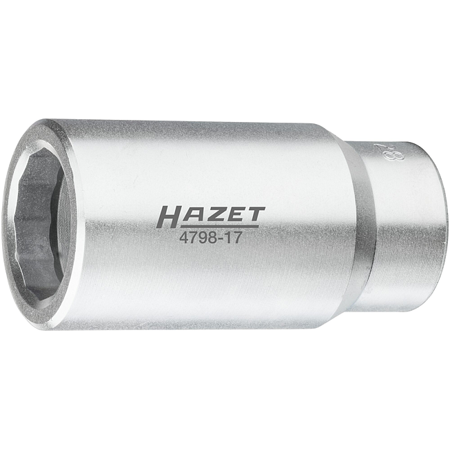 HAZET Nástrčná hlavice pro vstřikovač Bosch s 28 mm 4798-17 ∙ 1/2 palce (12,5 mm) čtyřhran dutý ∙ Velikost 28 mm
