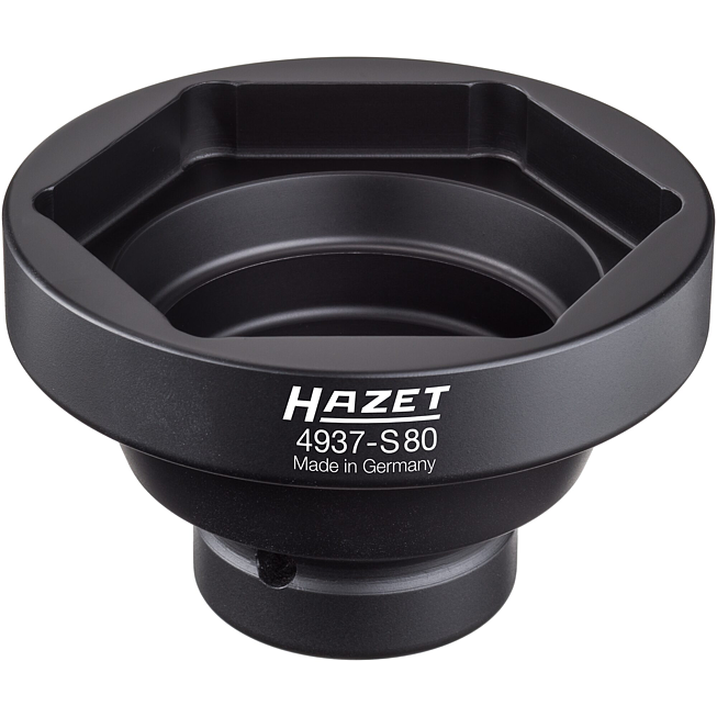 HAZET Nástrčný klíč pro matice náprav UV 4937-S80 ∙ 3/4 palce (20 mm) čtyřhran dutý ∙ Profil vnější šestihran ∙ Velikost 80 mm