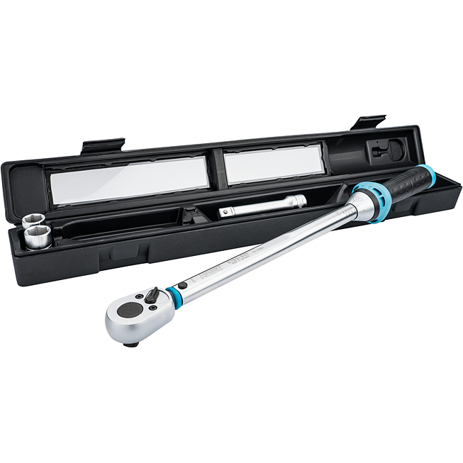 HAZET Sada momentových nástrojů 5122-3CT/4 ∙ Rozsah momentu min-max: 40 – 200 Nm ∙ Přesnost: 3% ∙ 1/2 palce (12,5 mm) čtyřhran masivní ∙ 4-dílný ∙ 17 ∙ 19