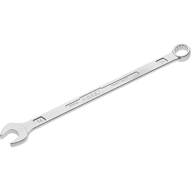 HAZET Očkoplochý klíč ∙ extra dlouhý ∙ štíhlý tvar 600LG-14 ∙ Vnější dvojitý šestihran trakční profil ∙ Velikost 14 mm