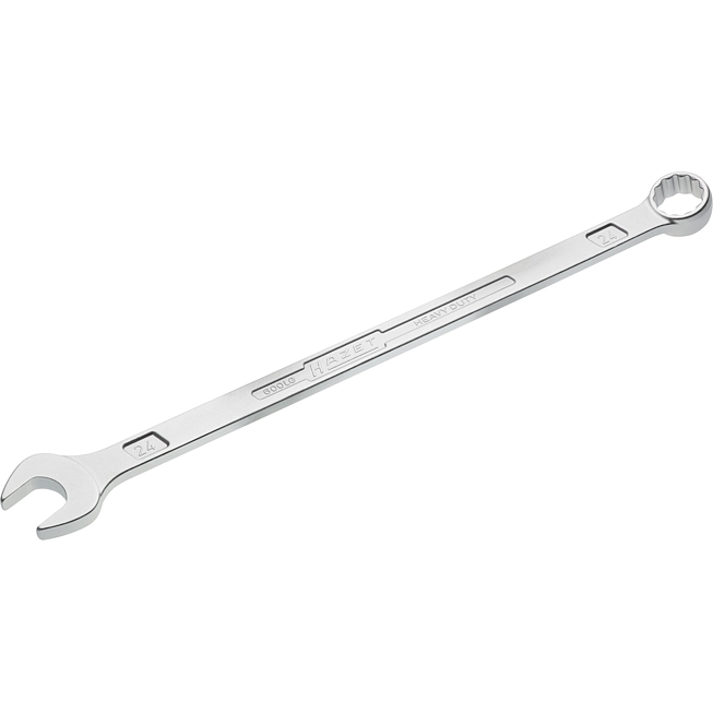 HAZET Očkoplochý klíč ∙ extra dlouhý ∙ štíhlý tvar 600LG-24 ∙ Vnější dvojitý šestihran trakční profil ∙ Velikost 24 mm