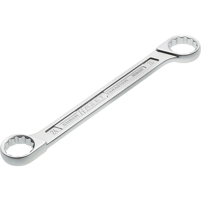 HAZET Oboustranné očkové klíče 610N-24X26 ∙ Vnější dvojitý šestihran trakční profil ∙ Velikost 24 x 26 mm