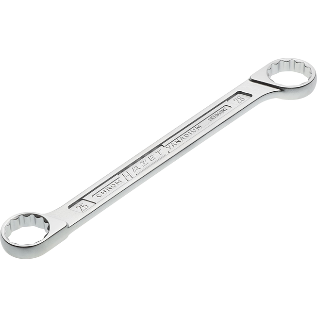 HAZET Oboustranné očkové klíče 610N-25X28 ∙ Vnější dvojitý šestihran trakční profil ∙ Velikost 25 x 28 mm