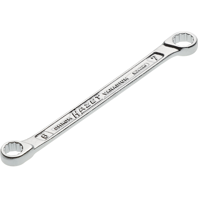 HAZET Oboustranné očkové klíče 610N-6X7 ∙ Vnější dvojitý šestihran trakční profil ∙ Velikost 6 x 7 mm