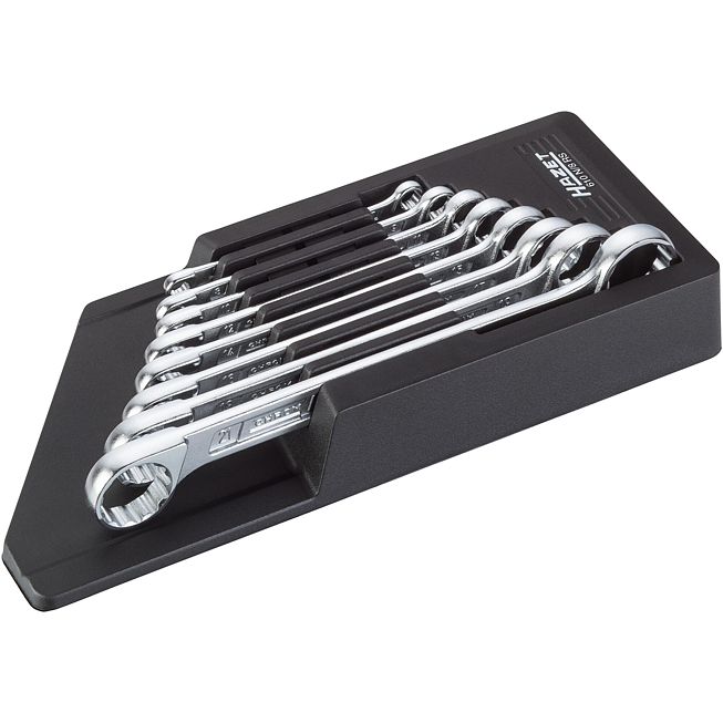 HAZET Sada oboustranných očkových klíčů 610N/8RS ∙ Vnější dvojitý šestihran trakční profil ∙ 8-dílný ∙ 6 x 7 – 21 x 22