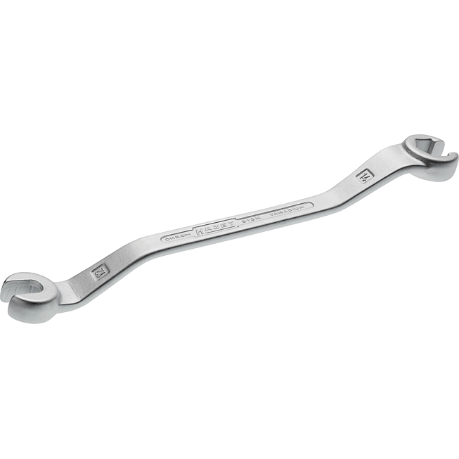 HAZET Oboustranný očkový maticový klíč ∙ otevřený 612N-12X14 ∙ Profil vnější šestihran ∙ Velikost 12 x 14 mm