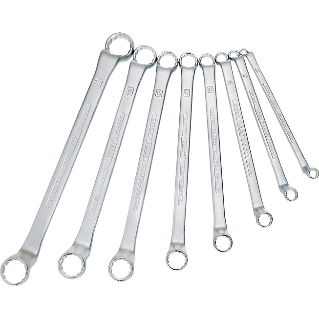 HAZET Sada oboustranných očkových klíčů 630/12 ∙ Vnější dvojitý šestihran trakční profil ∙ 12-dílný ∙ 6 x 7 – 27 x 32