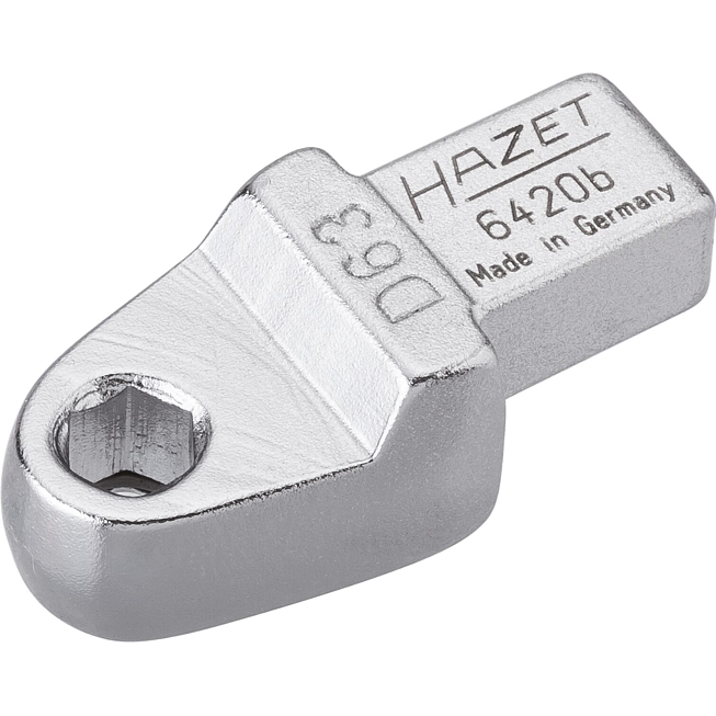 HAZET Nástrčný držák bitů 6420B ∙ 9 x 12 mm nástrčný čtyřhran masiv ∙ 1/4 palce (6,3 mm) šestihran dutý ∙ Délka: 40,5 mm