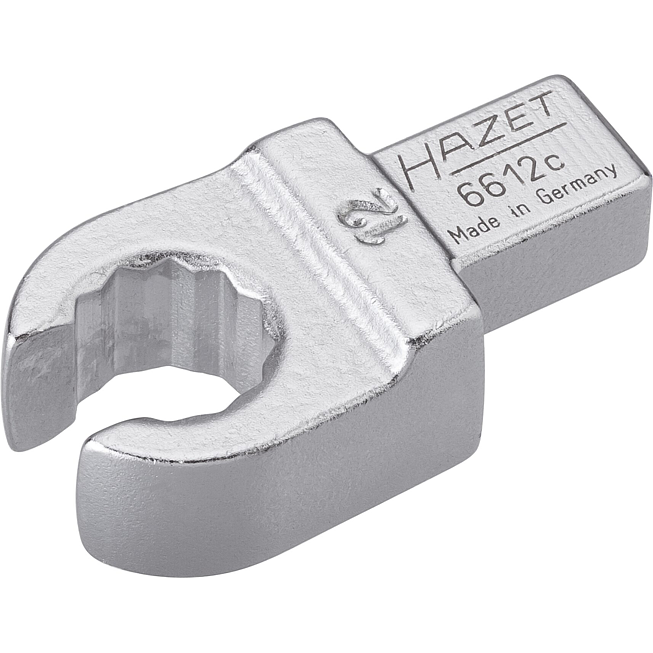 HAZET Nástrčný očkový maticový klíč ∙ otevřený 6612C-12 ∙ 9 x 12 mm nástrčný čtyřhran masiv ∙ Profil vnější dvojitý šestihran ∙ Velikost 12 mm