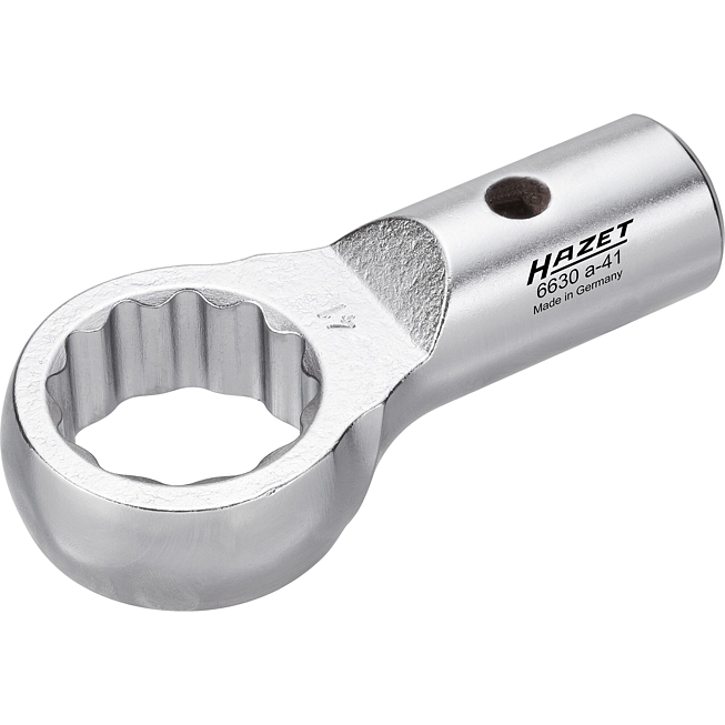 HAZET Nástrčné očkové klíče 6630A-41 ∙ Kulaté uchycení ⌀ 21/26 mm ∙ Profil vnější dvojitý šestihran ∙ Velikost 41 mm