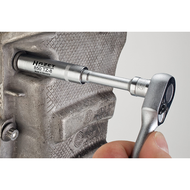 HAZET Hlavice pro kryt rozvodov&eacute;ho řetězu 850TZ-8 ∙ 1/4 palce (6,3 mm) čtyřhran dut&yacute; ∙ Vněj&scaron;&iacute; trakčn&iacute; profil dvojit&yacute; &scaron;estihran ∙ Velikost 8 mm