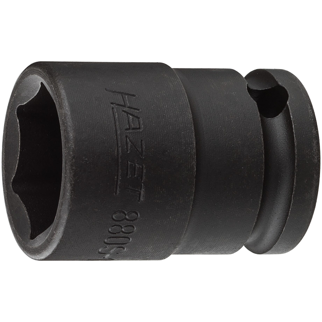 HAZET Nástrčná hlavice pro rázový a strojový utahovák 880S-16 ∙ 3/8 palce (10 mm) čtyřhran dutý ∙ Trakční profil vnější šestihran ∙ Velikost 16 mm
