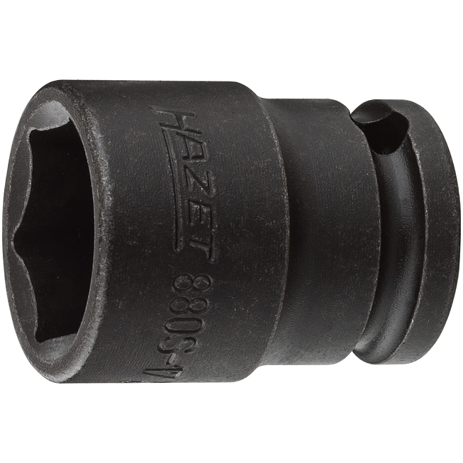 HAZET Nástrčná hlavice pro rázový a strojový utahovák 880S-17 ∙ 3/8 palce (10 mm) čtyřhran dutý ∙ Trakční profil vnější šestihran ∙ Velikost 17 mm