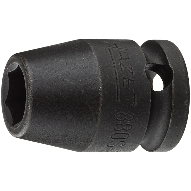 HAZET Nástrčná hlavice pro rázový a strojový utahovák 880S-9 ∙ 3/8 palce (10 mm) čtyřhran dutý ∙ Trakční profil vnější šestihran ∙ Velikost 9 mm