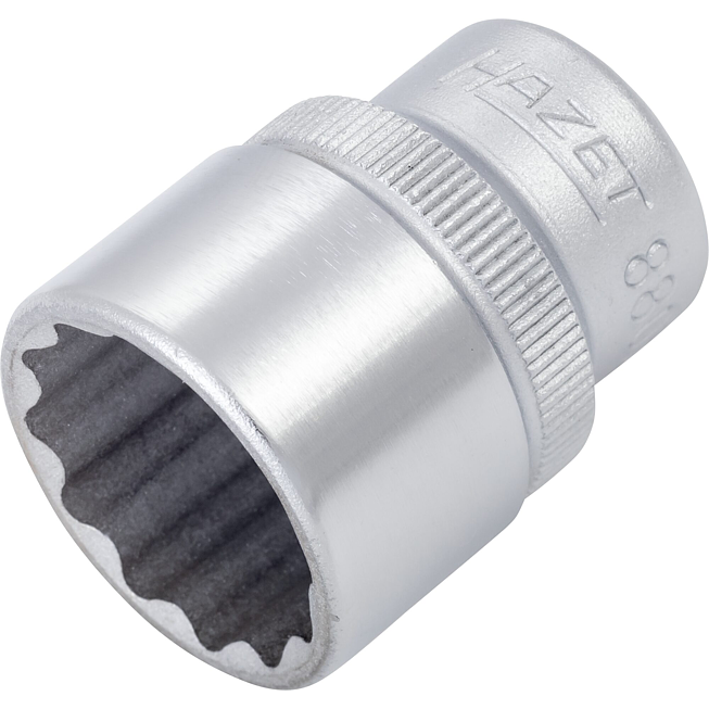 HAZET Nástrčná hlavice 880Z-18 ∙ 3/8 palce (10 mm) čtyřhran dutý ∙ Vnější dvojitý šestihran trakční profil ∙ Velikost 18 mm