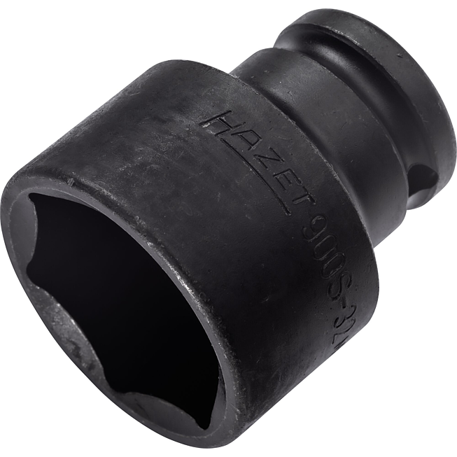 HAZET Nástrčná hlavice pro rázový a strojový utahovák 900S-32 ∙ 1/2 palce (12,5 mm) čtyřhran dutý ∙ Trakční profil vnější šestihran ∙ Velikost 32 mm