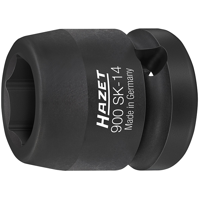 HAZET Nástrčná hlavice pro rázový a strojový utahovák 900SK-14 ∙ 1/2 palce (12,5 mm) čtyřhran dutý ∙ Trakční profil vnější šestihran ∙ Velikost 14 mm