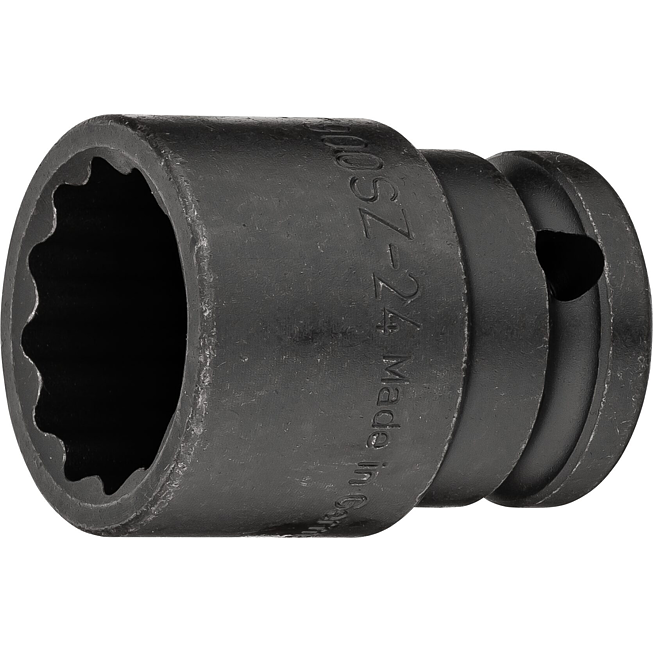 HAZET N&aacute;strčn&aacute; hlavice pro r&aacute;zov&yacute; a strojov&yacute; utahov&aacute;k 900SZ-24 ∙ 1/2 palce (12,5 mm) čtyřhran dut&yacute; ∙ Vněj&scaron;&iacute; dvojit&yacute; &scaron;estihran trakčn&iacute; profil ∙ Velikost 24 mm