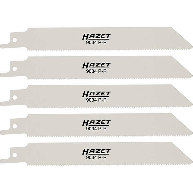 HAZET Reciproké pilové listy pro přímočarou pilu 18 zubů / palec ∙ šikmé ∙ zvlněné ozubení ∙ celková délka: 153 mm 9034P-R/5 ∙ Délka: 153 mm