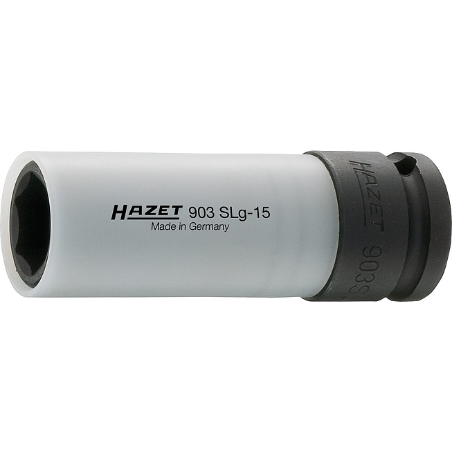HAZET Nástrčná hlavice pro rázový a strojový utahovák 903SLG-15 ∙ 1/2 palce (12,5 mm) čtyřhran dutý ∙ Trakční profil vnější šestihran ∙ Velikost 15 mm