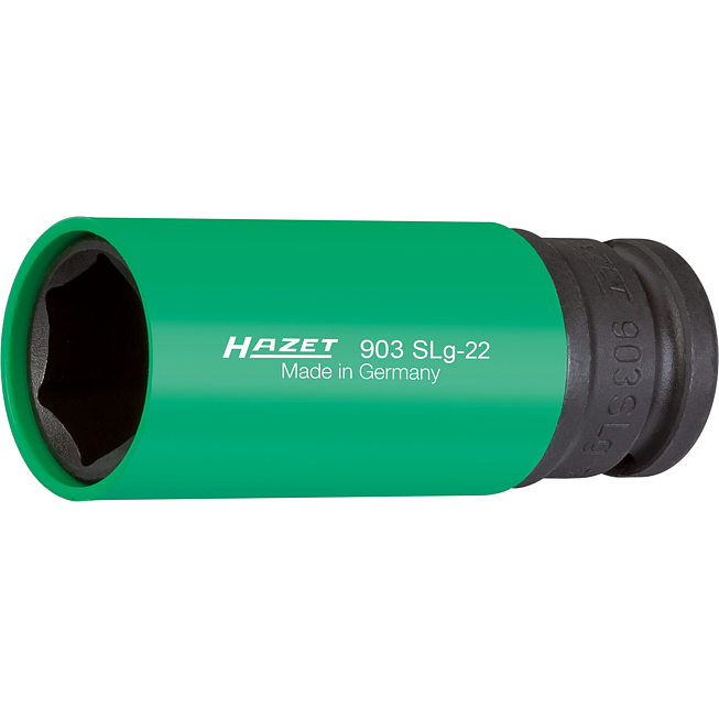HAZET Nástrčná hlavice pro rázový a strojový utahovák 903SLG-22 ∙ 1/2 palce (12,5 mm) čtyřhran dutý ∙ Trakční profil vnější šestihran ∙ Velikost 22 mm
