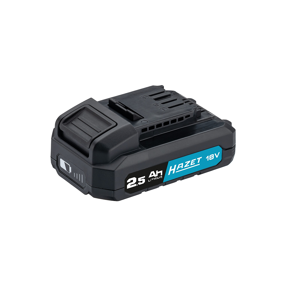HAZET Li-Ion akumulátor ∙ 18 voltů ∙ 2,5 Ah (ampérhodin) 9500-025 ∙ d x š x v: 120 mm x 75 mm x 50 mm