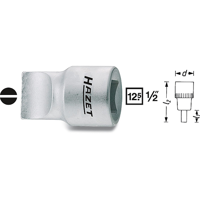 HAZET N&aacute;strčn&aacute; hlavice 980-3X19 ∙ 1/2 palce (12,5 mm) čtyřhran dut&yacute; ∙ Ploch&yacute; profil ∙ Velikost 3 x 19 mm