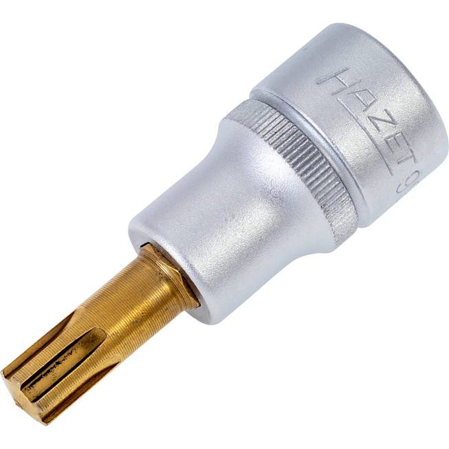 HAZET Nástrčná hlavice 991-9 ∙ 1/2 palce (12,5 mm) čtyřhran dutý ∙ Vnitřní drážkový profil Ribe-CV ∙ Velikost M9