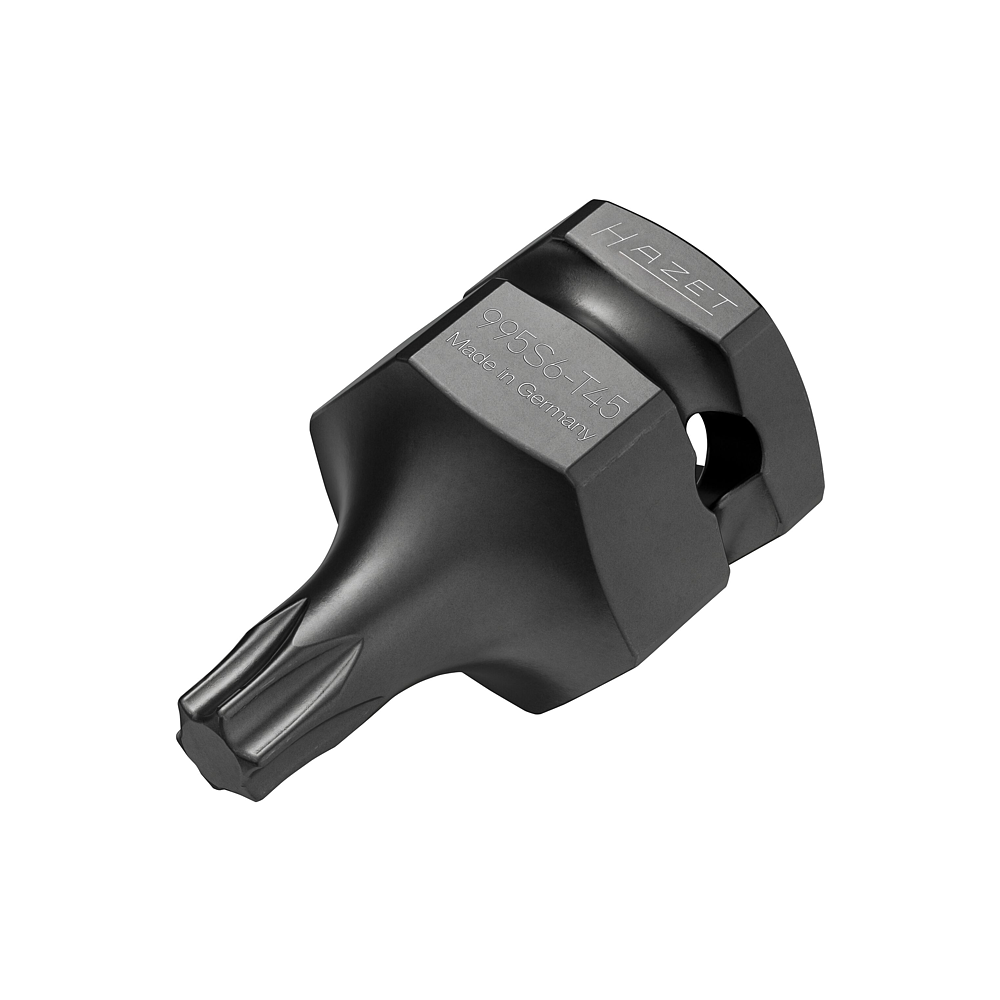 HAZET Nástrčná hlavice pro rázový a strojový utahovák 995S6-T45 ∙ 1/2 palce (12,5 mm) čtyřhran dutý, 24 mm vnější šestihran ∙ Vnitřní profil TORX® ∙ Velikost T45