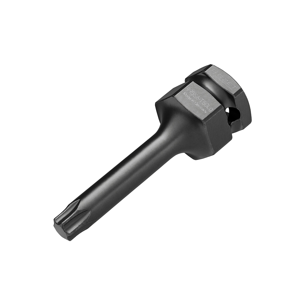 HAZET Nástrčná hlavice pro rázový a strojový utahovák 995S6-T50LG ∙ 1/2 palce (12,5 mm) čtyřhran dutý, 24 mm vnější šestihran ∙ Vnitřní profil TORX® ∙ Velikost T50