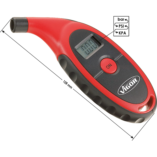VIGOR Měřič tlaku v pneumatik&aacute;ch ∙ V1423 ∙ 128 mm