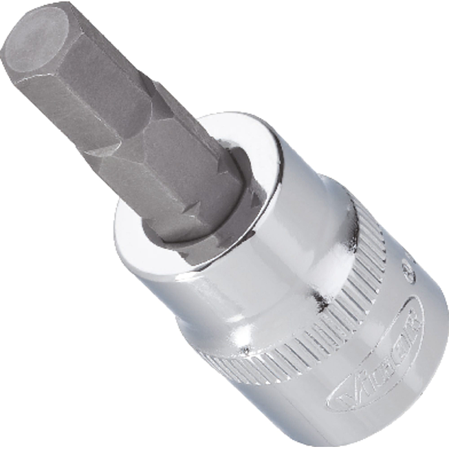 VIGOR N&aacute;strčn&aacute; hlavice ∙ V2285N ∙ 3/8 palce (10 mm) čtyřhran dut&yacute; ∙ Profil s vnitřn&iacute;m &scaron;estihranem ∙ Velikost 3 mm