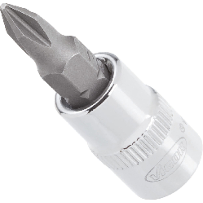 VIGOR N&aacute;strčn&aacute; hlavice ∙ V2593N ∙ 1/4 palce (6,3 mm) čtyřhran dut&yacute; ∙ Kř&iacute;žov&yacute; profil PH ∙ Velikost PH0