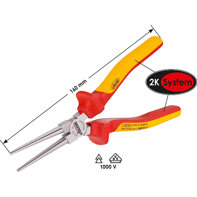 VIGOR Kulat&eacute; kle&scaron;tě VDE ∙ V2641 ∙ D&eacute;lka: 160 mm