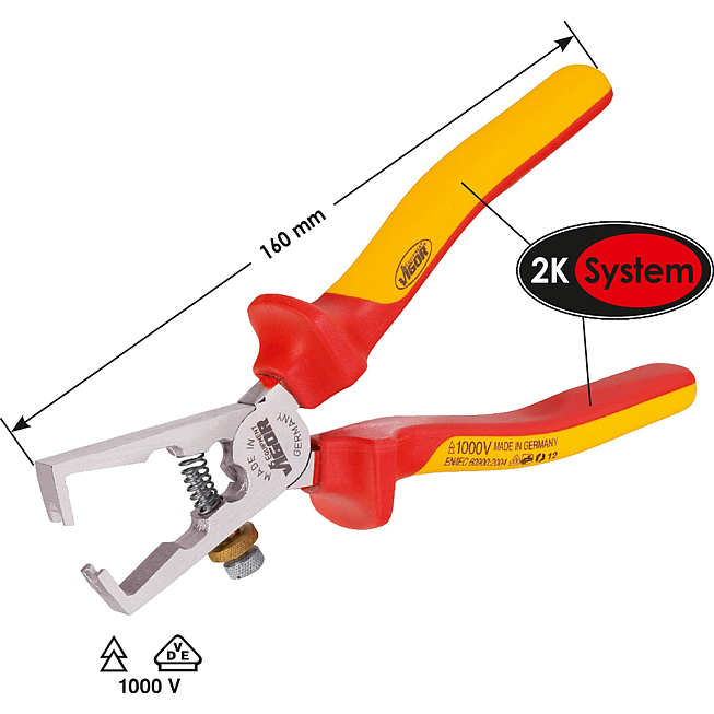 VIGOR Odizolovac&iacute; kle&scaron;tě VDE ∙ V2643 ∙ D&eacute;lka: 160 mm