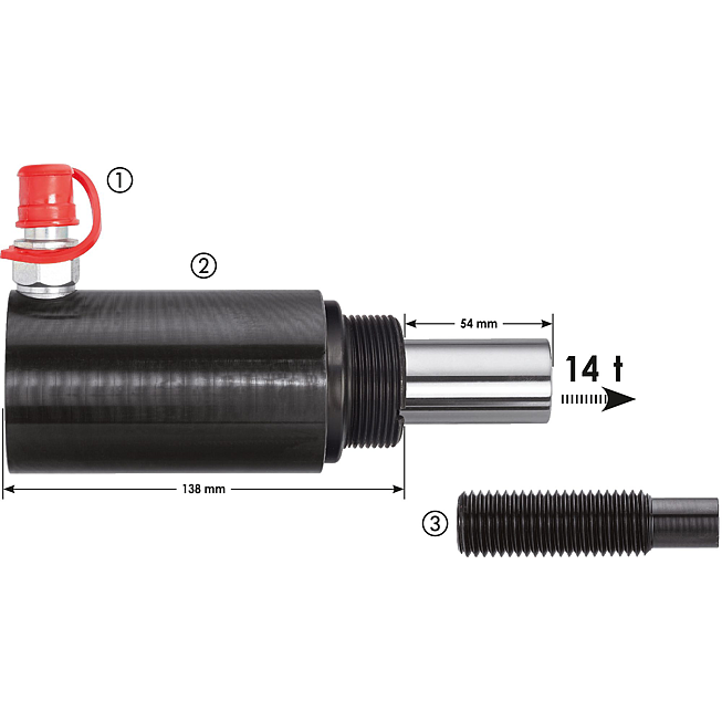VIGOR Tlačn&yacute; hydraulick&yacute; v&aacute;lec ∙ 14&nbsp;tun ∙ V2869 ∙ 3-d&iacute;ln&yacute; ∙ Počet ks n&aacute;řad&iacute;: 3