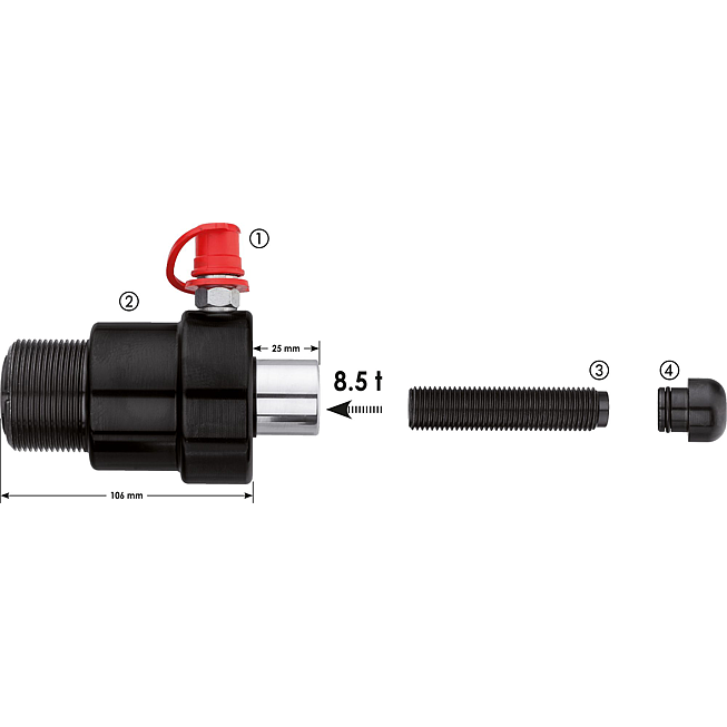 VIGOR Tlačn&yacute; a tažn&yacute; hydraulick&yacute; v&aacute;lec ∙ 8,5&nbsp;tun ∙ V2873 ∙ 4-d&iacute;ln&yacute; ∙ Počet ks n&aacute;řad&iacute;: 4