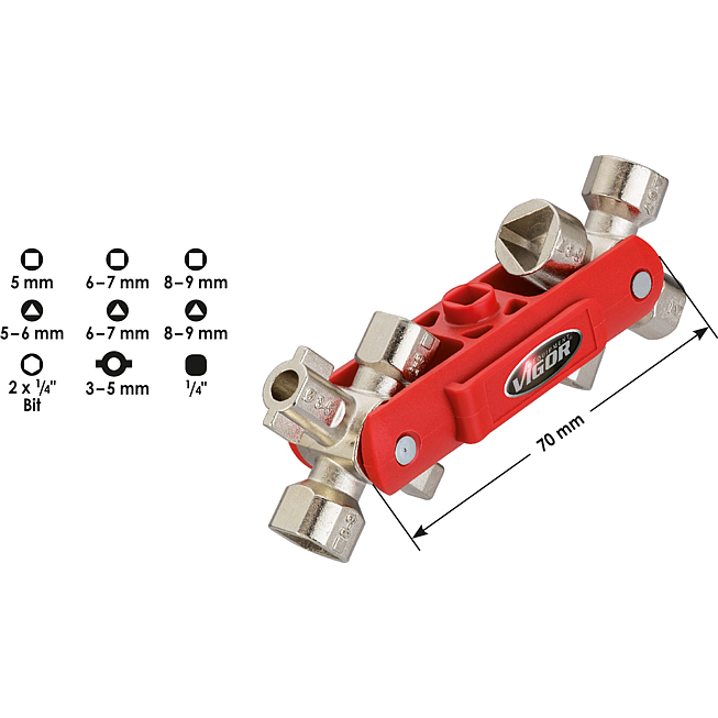 VIGOR Kl&iacute;č pro skř&iacute;ňov&eacute; rozvaděče ∙ Sub Maker Quadro ∙ 10-v-1 ∙ V4241