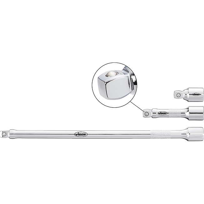 VIGOR Ot&aacute;čiv&eacute; prodloužen&iacute; ∙ V4314 ∙ 3/8 palce (10 mm) čtyřhran dut&yacute; ∙ 3/8 palce (10 mm) čtyřhran masivn&iacute; ∙ 36 mm