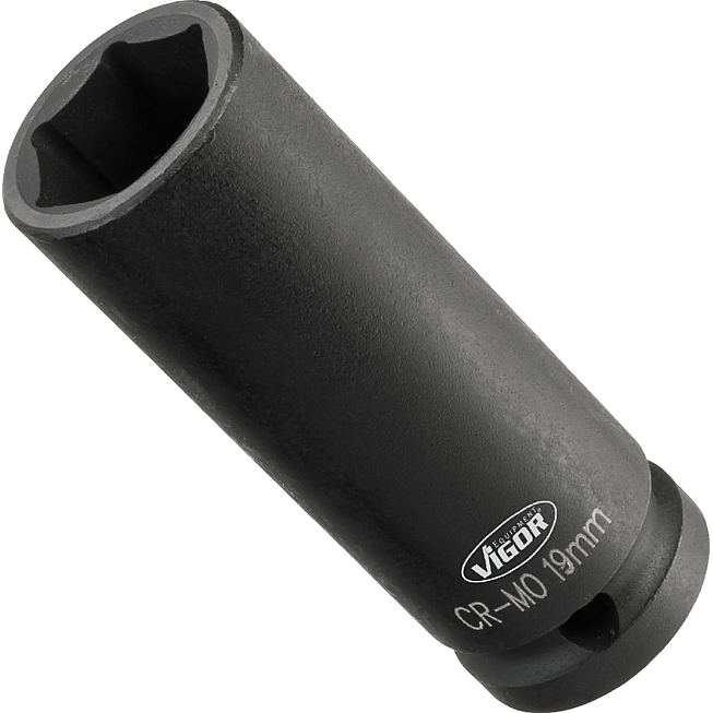 VIGOR N&aacute;strčn&aacute; hlavice pro r&aacute;zov&yacute; utahov&aacute;k ∙ dlouh&aacute; ∙ V5550L-18 ∙ 1/2 palce (12,5 mm) čtyřhran dut&yacute; ∙ Vněj&scaron;&iacute; profil &scaron;estihran ∙ Velikost 18 mm