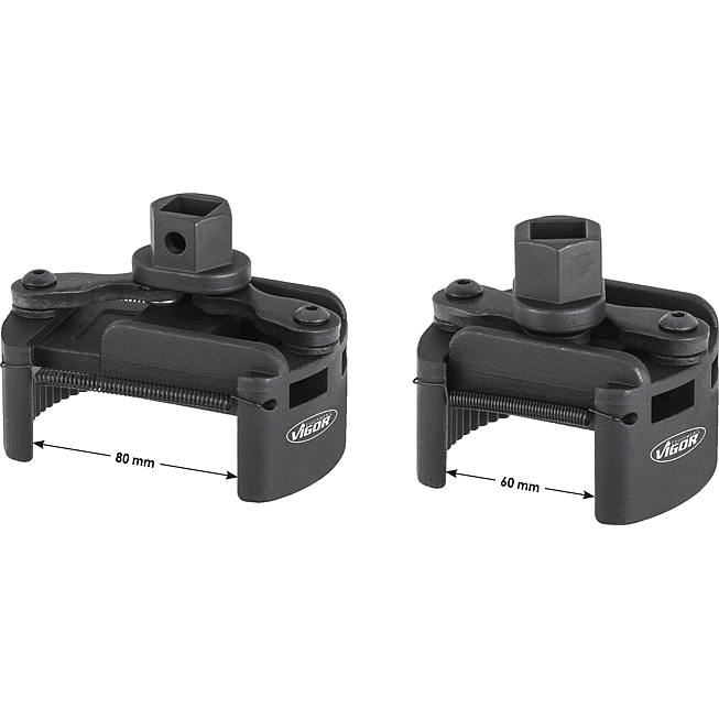 VIGOR Up&iacute;nac&iacute; kl&iacute;č pro olejov&eacute; filtry ∙ 60&thinsp;&ndash;&thinsp;80&nbsp;mm ∙ univerz&aacute;ln&iacute; ∙ V4413 ∙ 21 mm vněj&scaron;&iacute; &scaron;estihran, 1/2 palce (12,5 mm) čtyřhran dut&yacute; ∙ 60 - 80 mm