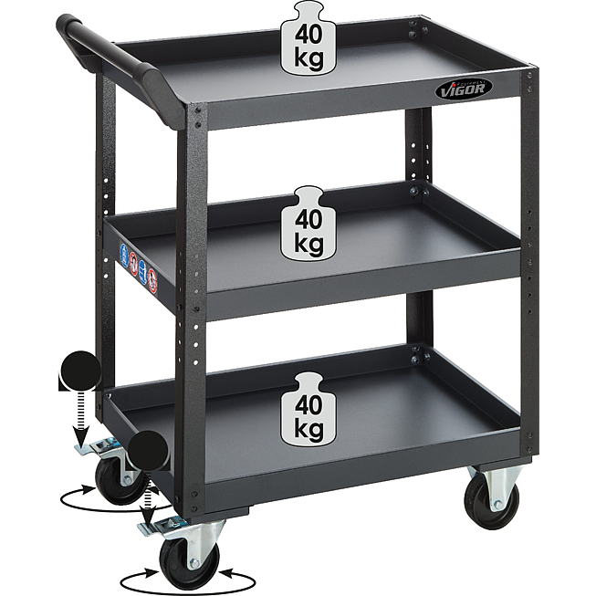 VIGOR Servisn&iacute; voz&iacute;k ∙ V4758 ∙ d x &scaron; x v: 763 mm x 443 mm x 843 mm